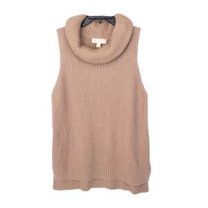 Michael Kors Sweater Womens XL Sleeveless Pullover Cowl Knit Top Logo Stretch